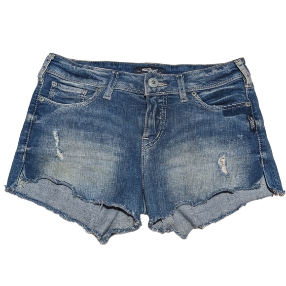 Silver Berkeley Cutoff Denim Shorts Sz 28 - Picture 1 of 7